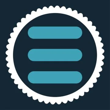 Stack flat blue and white colors round stamp icon Illustrazione stock