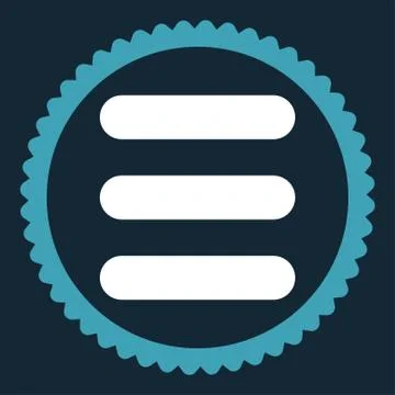 Stack flat blue and white colors round stamp icon Stock Illustration