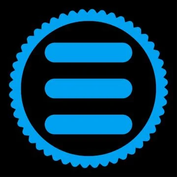Stack flat blue color round stamp icon Stock Illustration