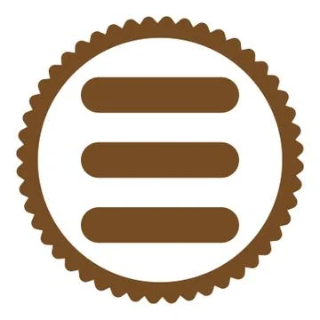 Stack flat brown color round stamp icon 스톡 일러스트