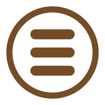 Stack flat brown color rounded vector icon Illustrazione stock