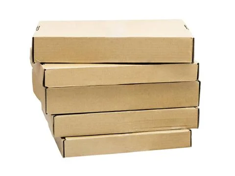 A stack of flat cardboard boxes a stack of flat cardboard boxes isolated o... Stock Photos