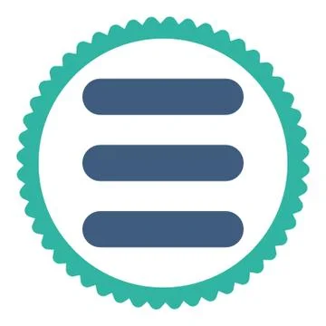 Stack flat cobalt and cyan colors round stamp icon Illustrazione stock