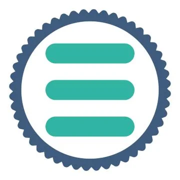 Stack flat cobalt and cyan colors round stamp icon 스톡 일러스트