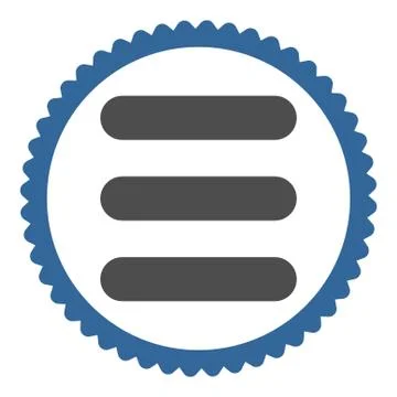 Stack flat cobalt and gray colors round stamp icon Illustrazione stock