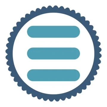Stack flat cyan and blue colors round stamp icon Stock Illustration