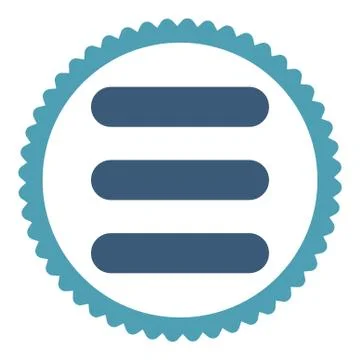 Stack flat cyan and blue colors round stamp icon Stockillustratie