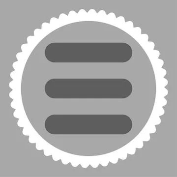 Stack flat dark gray and white colors round stamp icon Stock Illustration