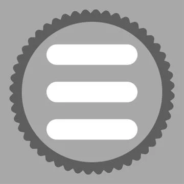 Stack flat dark gray and white colors round stamp icon Stock Illustration