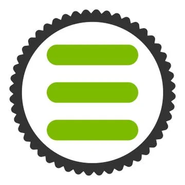 Stack flat eco green and gray colors round stamp icon イラスト素材