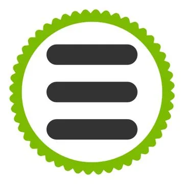Stack flat eco green and gray colors round stamp icon Stock Illustration