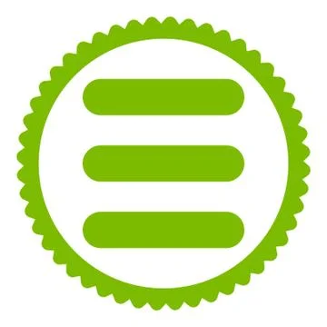 Stack flat eco green color round stamp icon Stock Illustration
