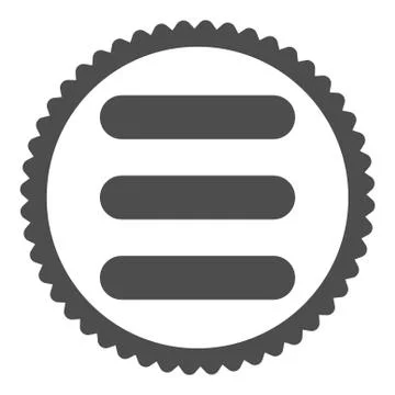 Stack flat gray color round stamp icon Illustrazione stock