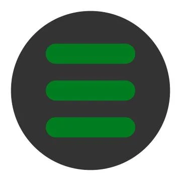 Stack flat green and gray colors round button Illustrazione stock