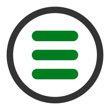 Stack flat green and gray colors rounded vector icon Stock Illustration
