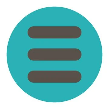 Stack flat grey and cyan colors round button Illustrazione stock