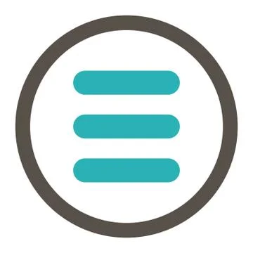 Stack flat grey and cyan colors rounded vector icon Illustrazione stock