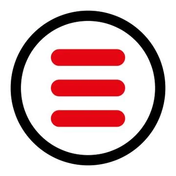 Stack flat intensive red and black colors rounded vector icon Stock Illustration