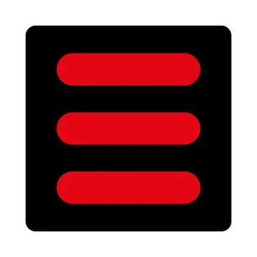 Stack flat intensive red and black colors rounded button Illustrazione stock