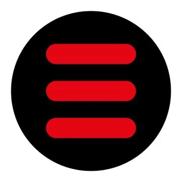 Stack flat intensive red and black colors round button Stock Illustration