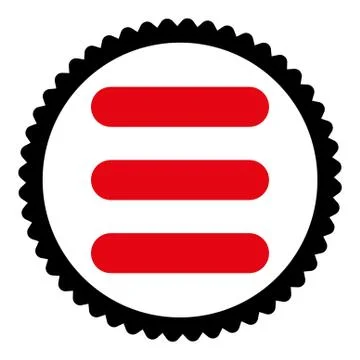 Stack flat intensive red and black colors round stamp icon Illustrazione stock