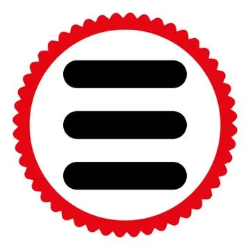 Stack flat intensive red and black colors round stamp icon Stock Illustration