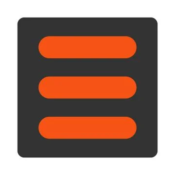 Stack flat orange and gray colors rounded button 库存插图
