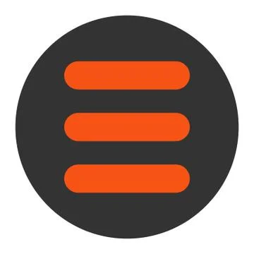 Stack flat orange and gray colors round button Stock Illustration