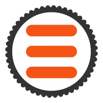 Stack flat orange and gray colors round stamp icon Stock Illustration