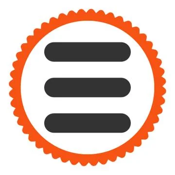 Stack flat orange and gray colors round stamp icon Illustrazione stock