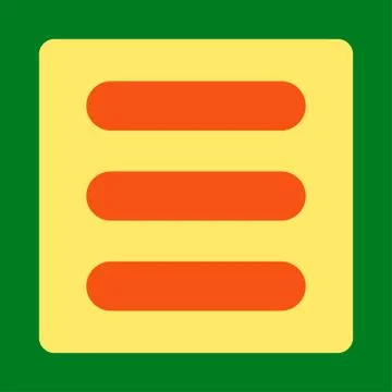 Stack flat orange and yellow colors rounded button Illustrazione stock