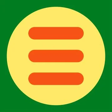 Stack flat orange and yellow colors round button Stockillustratie