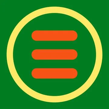 Stack flat orange and yellow colors rounded raster icon Stock Illustration