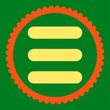 Stack flat orange and yellow colors round stamp icon Illustrazione stock