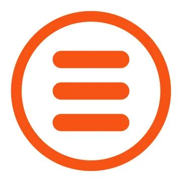 Stack flat orange color rounded raster icon Illustrazione stock