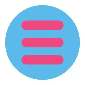 Stack flat pink and blue colors round button Stock Illustration