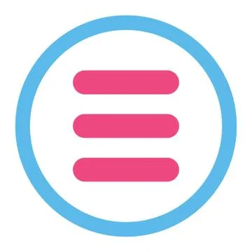 Stack flat pink and blue colors rounded raster icon Illustrazione stock