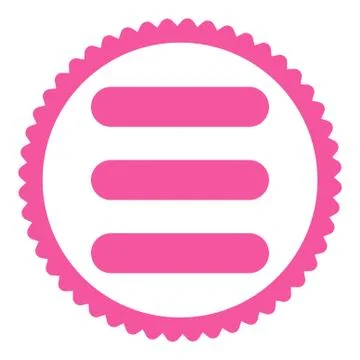 Stack flat pink color round stamp icon Illustrazione stock