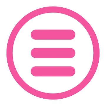 Stack flat pink color rounded raster icon Stock Illustration