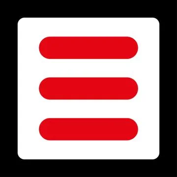 Stack flat red and white colors rounded button Stock Illustration