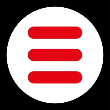 Stack flat red and white colors round button Illustrazione stock