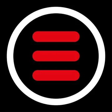 Stack flat red and white colors rounded vector icon Stock Illustration