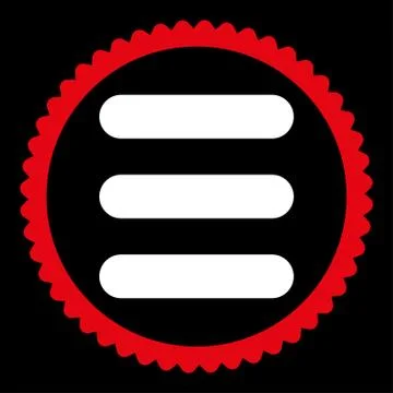 Stack flat red and white colors round stamp icon Illustrazione stock