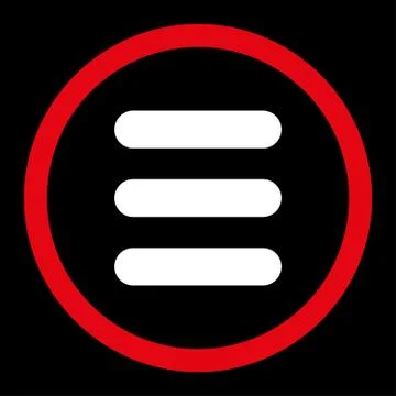 Stack flat red and white colors rounded vector icon Illustrazione stock