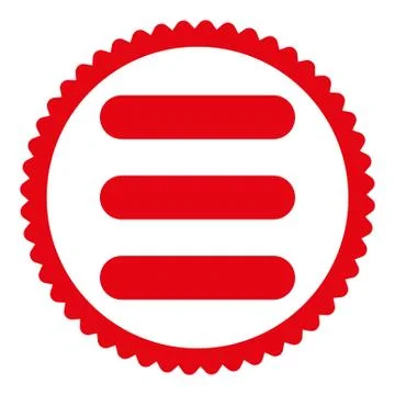 Stack flat red color round stamp icon Stock Illustration