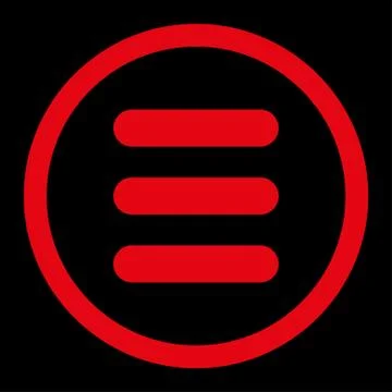 Stack flat red color rounded vector icon Stock Illustration