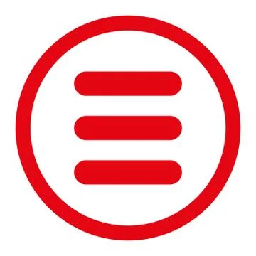 Stack flat red color rounded vector icon Stock Illustration