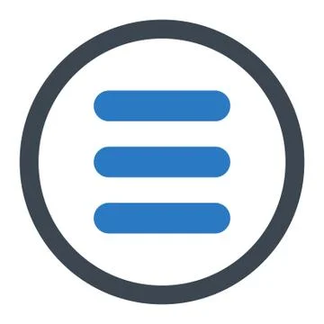 Stack flat smooth blue colors rounded vector icon Stock Illustration