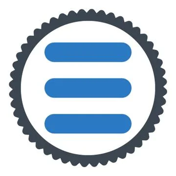 Stack flat smooth blue colors round stamp icon 库存插图