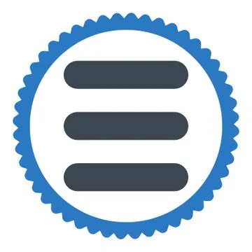 Stack flat smooth blue colors round stamp icon Illustrazione stock